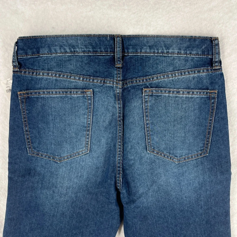 Old Navy Wow Straight Non Stretch Jeans Boys 16 Plus Blue Dark Wash Denim Cotton